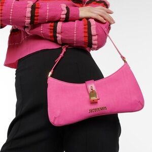 Jacquemus Le Bisou Cadenas pink shoulder bag baguette mini micro purse
